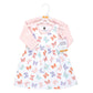 Hudson Baby Baby Girls Cotton And Cardigan Set Casual Dress, Pastel Butterfly, 5T Us