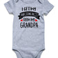 Funnycokid Newborn Baby Boys Girls I Get My Awesomeness From Grandpa Bodysuit Grey Short Sleeve Romper Unisex Announcement Showe