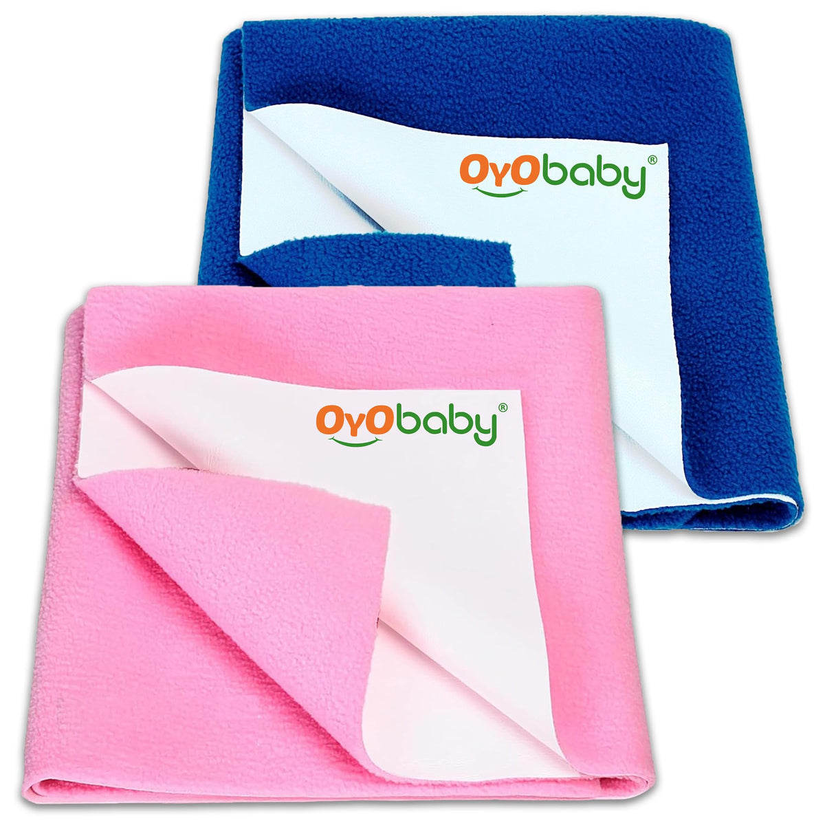 Oyo Baby Waterproof Baby Bed Protector Dry Sheets For New Born Babies | Reusable Mats | Cot & Bassinet Gift Pack (Royal Blue + P