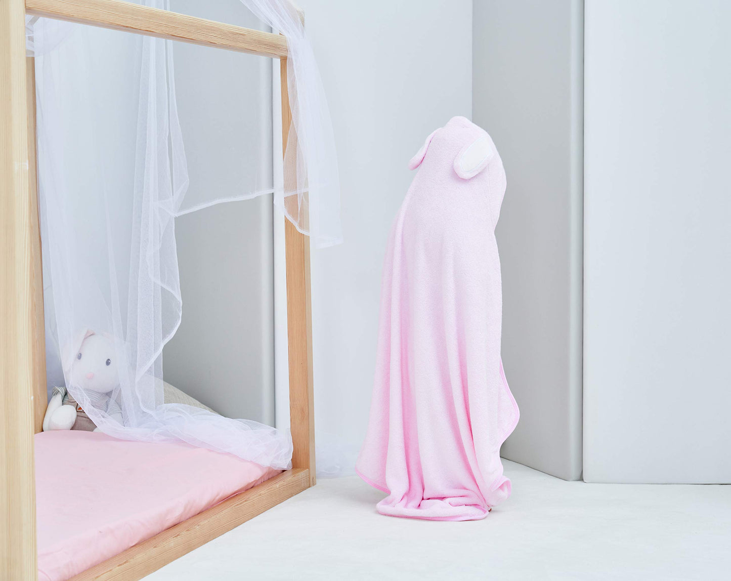 Hiphop Panda Bamboo Hooded Baby Towel - Soft Hooded Bath Towel For Babie, Toddler,Infant, Perfect For Boy And Girl - (Pink Rabbi