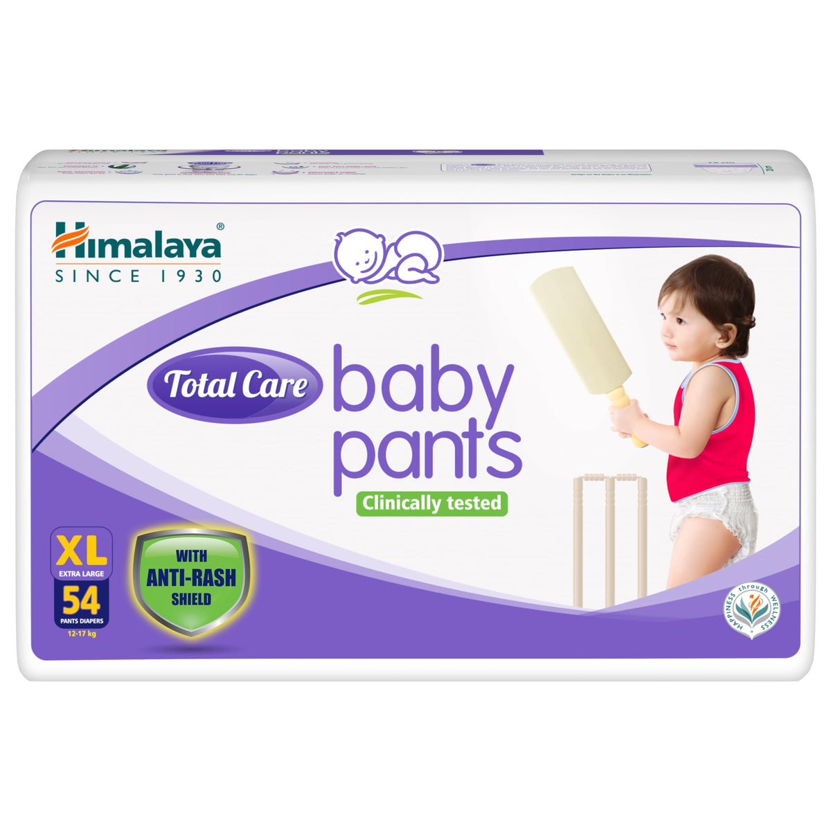 Himalaya Total Care Baby Pants Diapers, Extra Large (1217 Kg), 54 Count, With AntiRash Shield, Rapid Absorption, Superior Comf