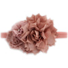 My Lello Baby Headband Shabby Fabric Flower Cluster Stretchy Elastic Dusty Rose