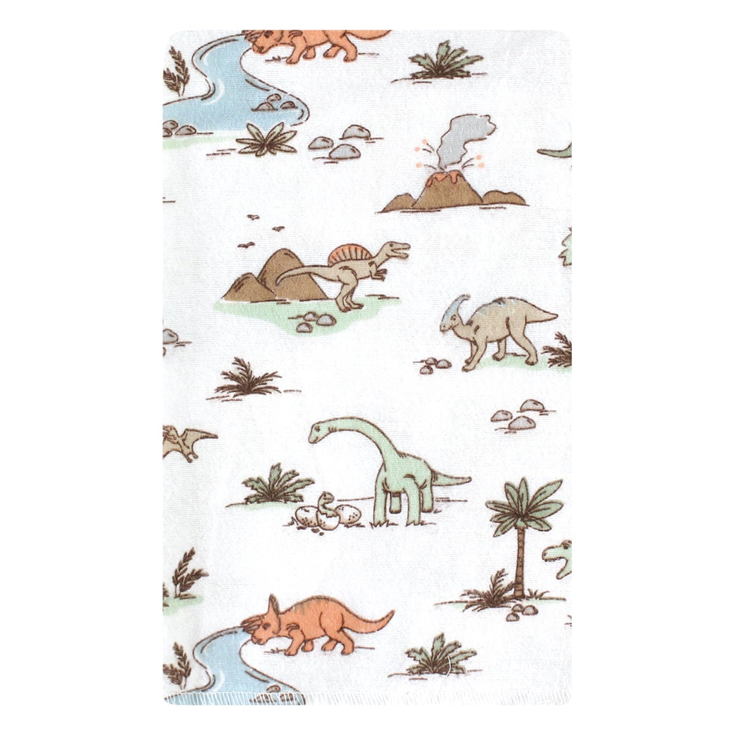 Hudson Baby Unisex Baby Cotton Flannel Burp Cloths, Dinosaur Adventures 10-Pack, One Size