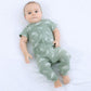 Owlivia Baby Boy Romper, Unisex Short-Sleeve Summer Outfit, 100% Organic Cotton Boy One-Piece Jumpsuit(6-12 Months, Feather Gree