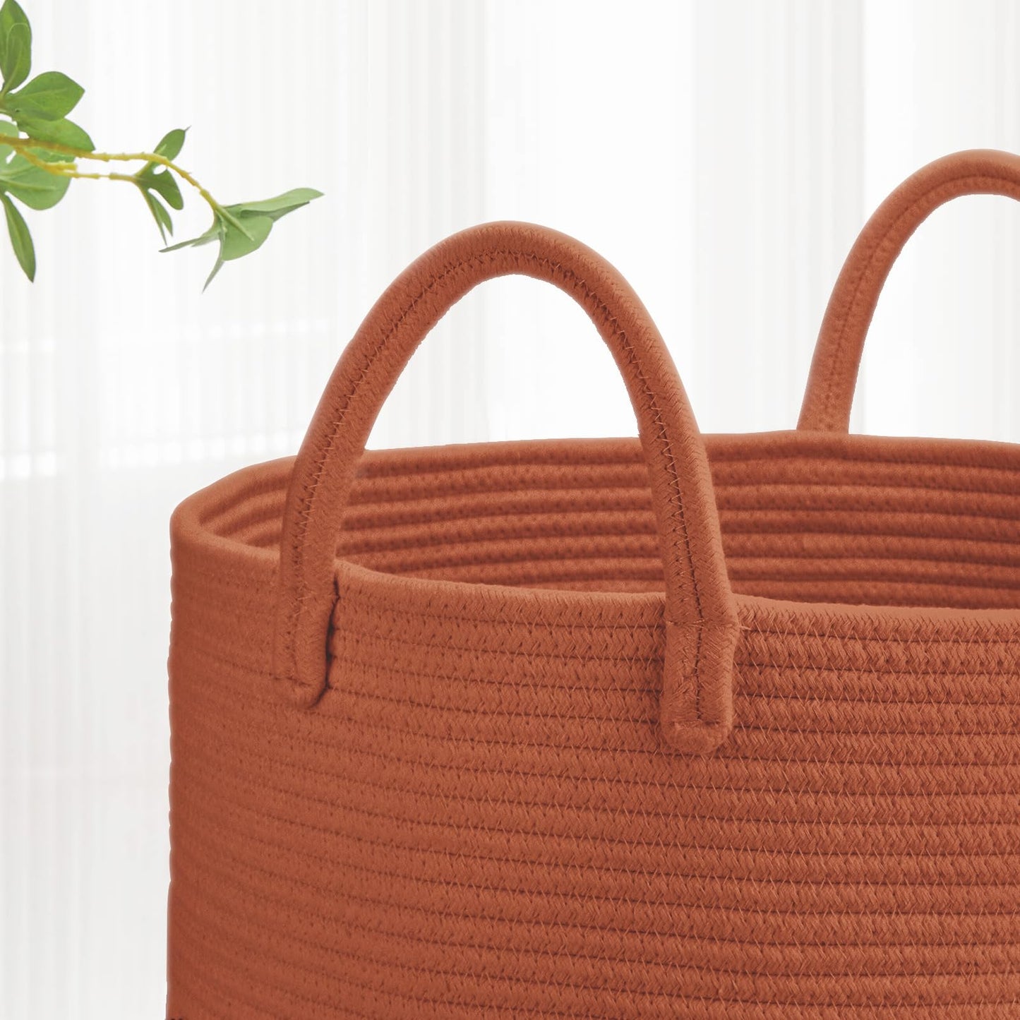 Bosroty Large Laundry Hamper Basket For Girls Boys Kids 65L, Tall Nursery Hamper With Handles, Woven Blanket Basket For Storage