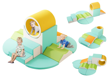 Mooitz Soft Play Climbing For Toddlers, 10Pcs Foam Climbing Blocks For Toddlers For Nursery, Living Room, Baby Climbing Blocks W
