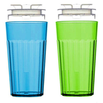 Reflo Smart Cup (Blue & Green 2-Pack) Open Training Cup, Toddler Cup, No Suction 6Oz, 360 Control-Flow, Usa Made Premium High-Im