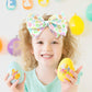 Yanjie 7' Easter Baby Girl Bows Egg Headband Easter Hair Bows Large Easter Baby Headband Toddler Girls Hair Accessories Infant