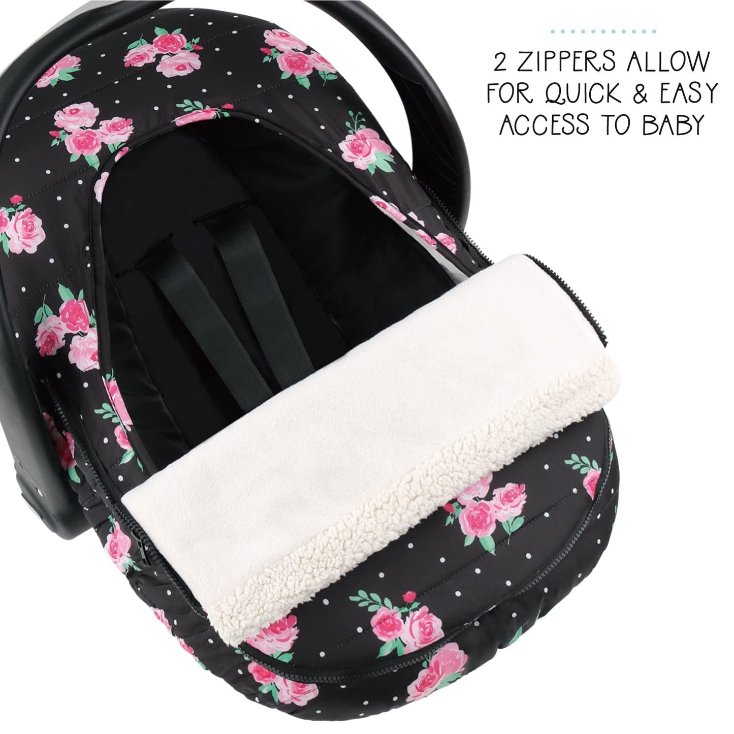 The Peanutshell Car Seat Cover For Baby Girls,Floral Rose, Winter Carseat Canopy Car Seat Cover