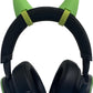 2X Demon Horns For Headset/Cosplay - Made In Usa -16 Colors Combos (Green Light)