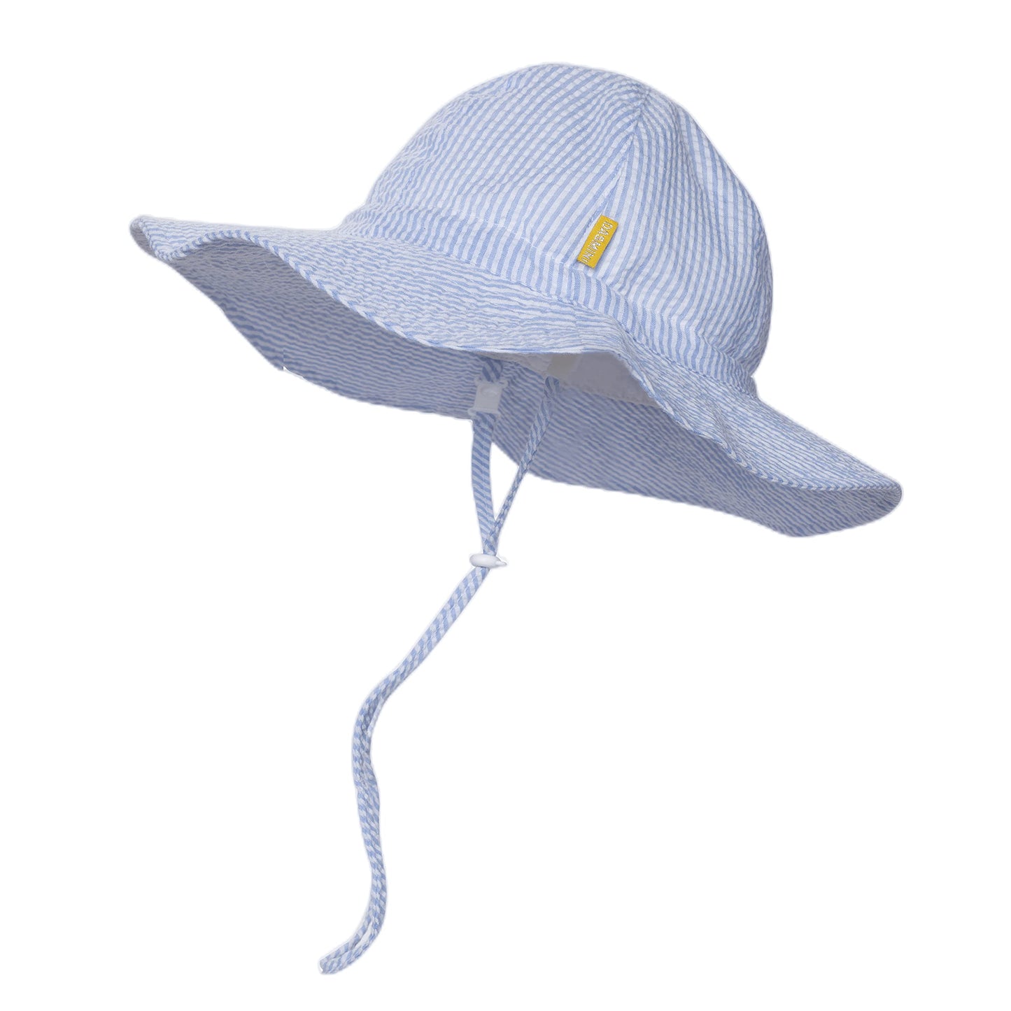 Dasmini Baby&Toddler Stripe Wide Brim Sun Hats Upf 50+ Sun Protection Beach Bucket Cap Cute Adjustable Hat (Sky Stripe, 0-6M)