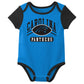 Outerstuff Nfl Newborn Baby And Infant Short Sleeve Bodysuit Variety 3-Pack - Carolina Panthers, 3-6M