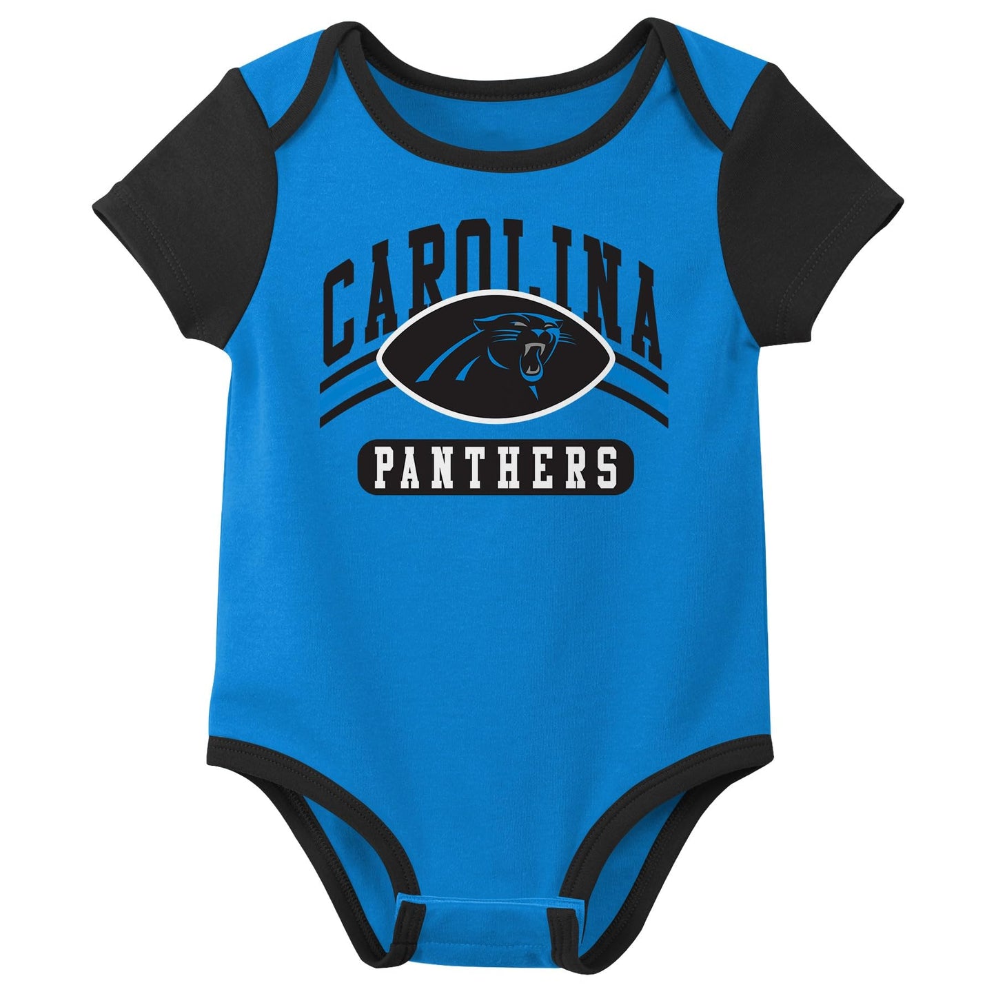 Outerstuff Nfl Newborn Baby And Infant Short Sleeve Bodysuit Variety 3-Pack - Carolina Panthers, 3-6M
