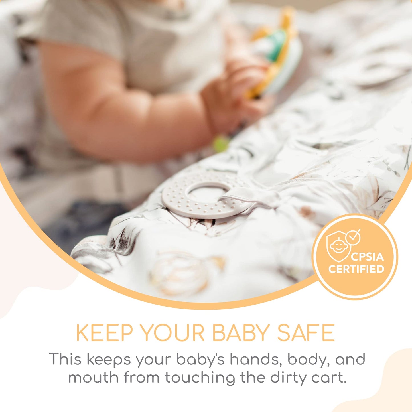 Binxy Baby 2-In-1 Cushy High Chair And Shopping Cart Cover For Baby, Comfortable Universal Fit Cover, Includes Storage Pouch - C