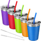 Vermida Kids Cups with Lids and Straws, 12oz Kids Tumblers with Straws and Lids Spill Proof Cups for Kid Stainless Steel Sippy C