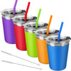 Vermida Kids Cups with Lids and Straws, 12oz Kids Tumblers with Straws and Lids Spill Proof Cups for Kid Stainless Steel Sippy C
