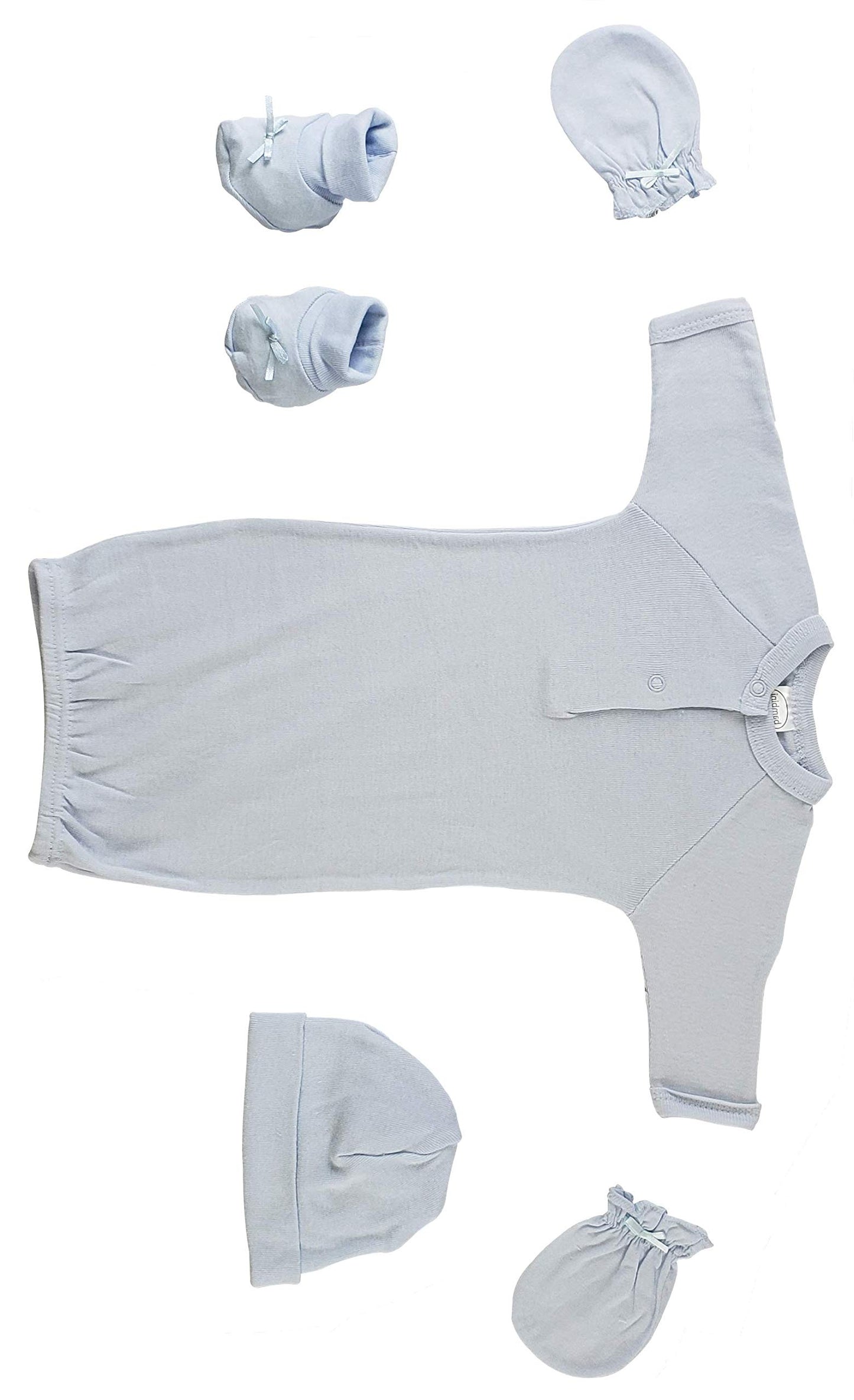 Preemie Gown, Cap, Mittens And Booties - 4 Pc Set