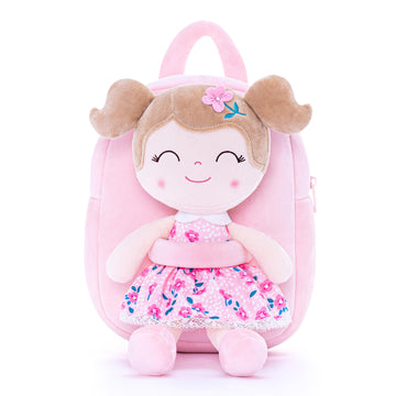 Gloveleya Toddler Backpack Baby Girl Gift Plush Bag Diaper Bag Plush Printed Sakura Backpack 9 Inches