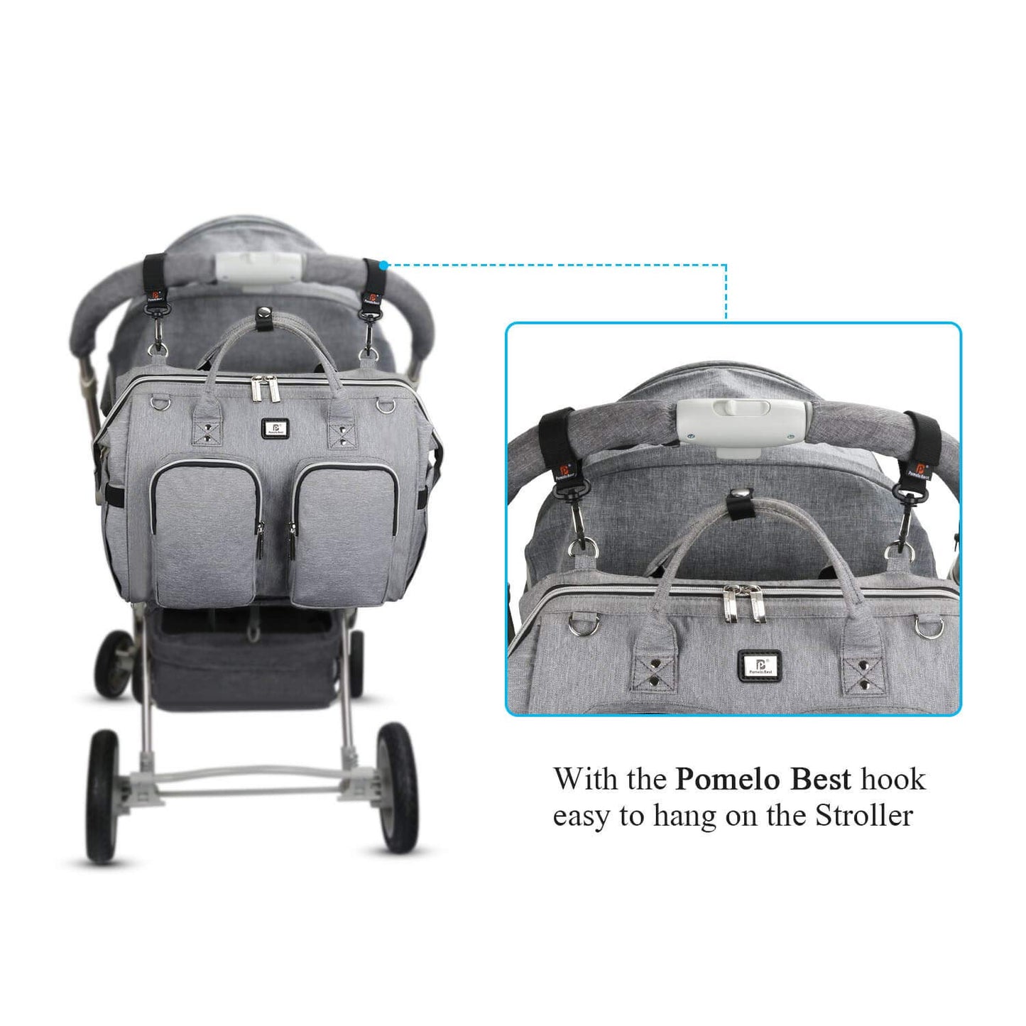 Diaper Bag Totes With Changing Pad & Stroller Straps, Large Portable Newborn Baby Bags, Unisex And Stylish Travel Diaper Backpac