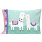 Everything Kids Pink & Mint Llama 4Piece Toddler Bed Set - Comforter, Fitted Bottom Sheet, Flat Top Sheet, Reversible Pillowcase