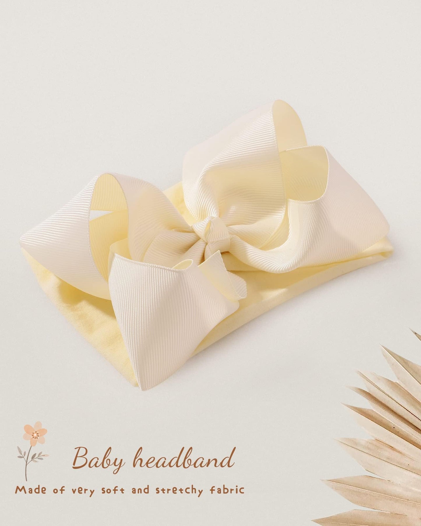 Doboi Baby Girl Headband - 12Pcs Nylon Hair Accessories With Big Ribbon Bows, Soft Lightweight Headbands For Baby Girls Infant N