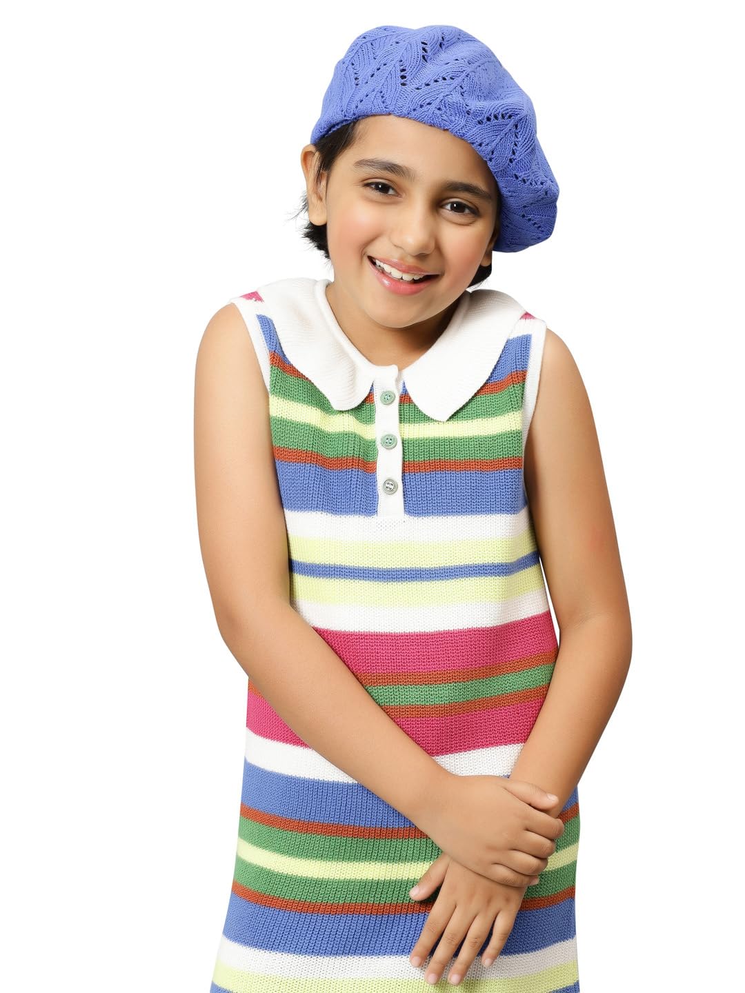 Bharatasya Kids Cotton French Beret Cap For Girls And Boys, Suitable For Spring, Summer, Autumn, Mild Winter (510Y) Soft Natura
