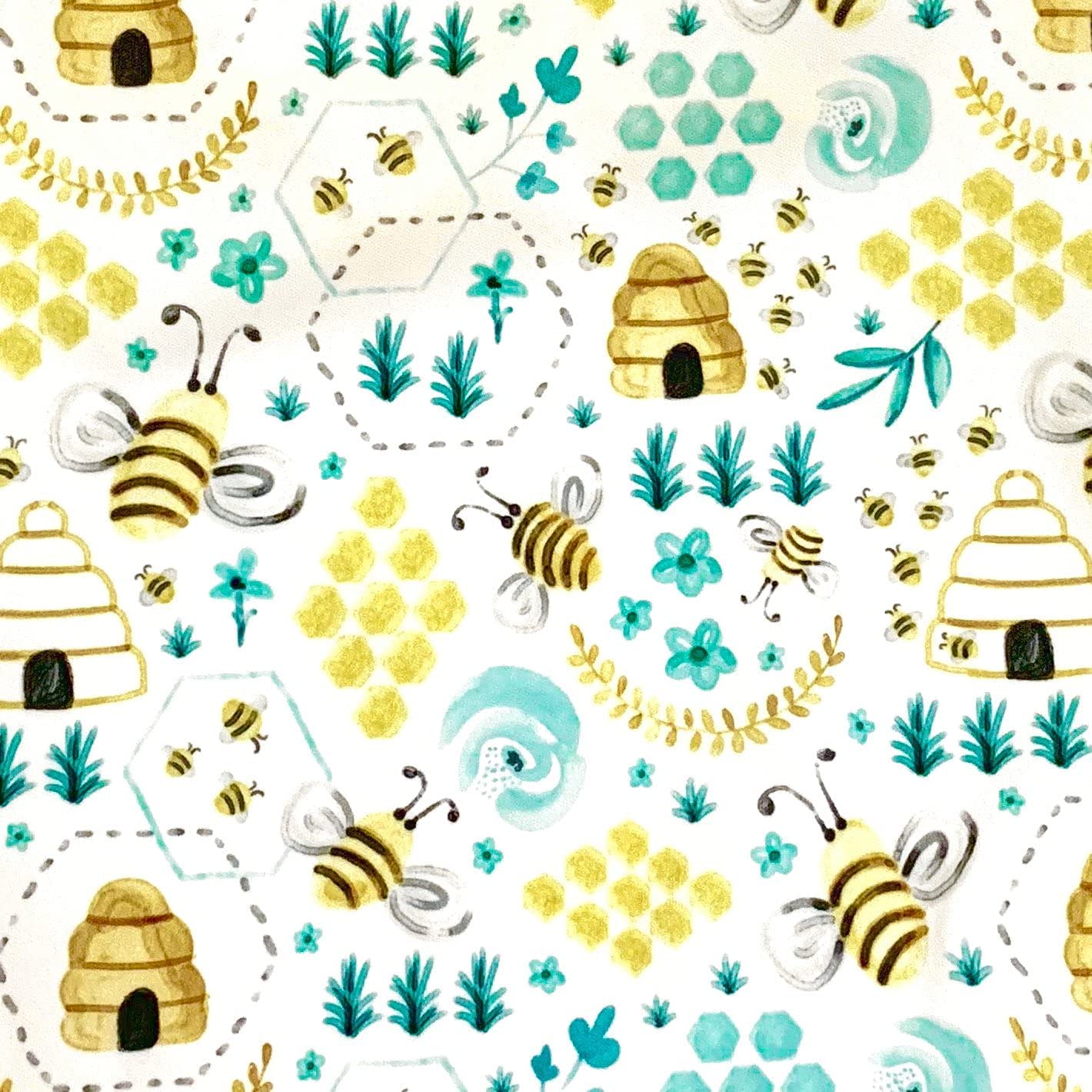 Bapronbaby Busy Bees Splash Mat - Waterproof Catch-All For Under High Chairs, Floors, Tables, Playtime Or Arts & Crafts - Machin