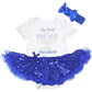 Petitebella Rhinestones My First Hanukkah Baby Dress Nb-18M (White/Blue Sequins, 3-6 Months)