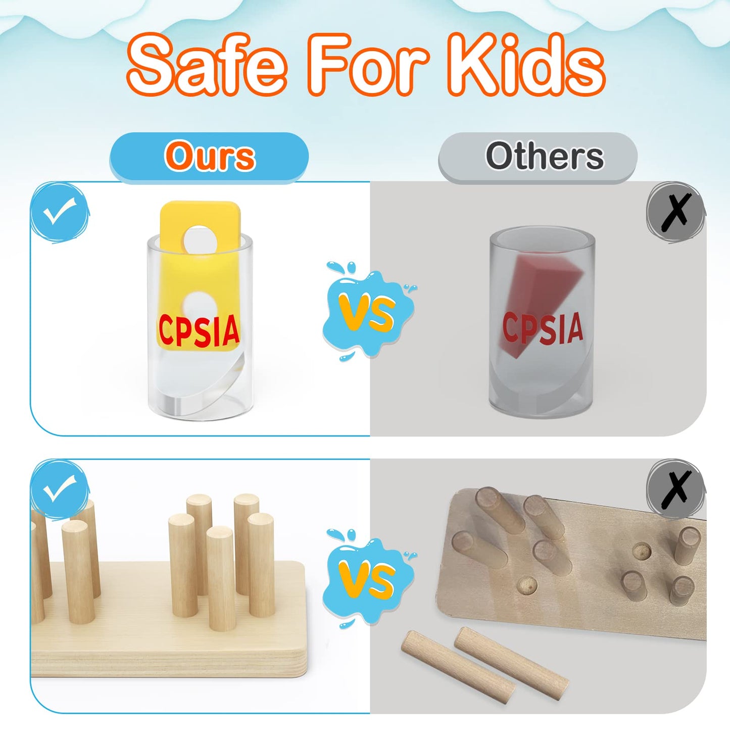 PEBIRA Montessori Toys for 1 to 3-Year-Old Boys Girls Toddlers, Wooden Sorting & Stacking Toys for Toddlers and Kids Preschool,