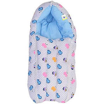 Toddylon Baby Carry Bags 3 in 1 Bed | Wrapper | Newborn Boys Girls | Wearable Blankets | Cotton (06 Months) Blue