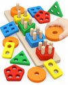 PEBIRA Montessori Toys for 1 to 3-Year-Old Boys Girls Toddlers, Wooden Sorting & Stacking Toys for Toddlers and Kids Preschool, 