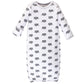 Touched by Nature Unisex Baby Organic Cotton Gowns, Happy Camper, Preemie-Newborn