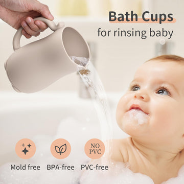 Baby Bath Rinse Cup, Bath Cup For Rinsing Hair,The Silicone Material Is Soft And Safe, A Good Choice For Baby Bath Products(Cat