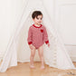 Visgogo Valentine'S Day Baby Sweatshirt Romper Striped Heart/Clover Waffle St.Patrick Day Long Sleeve Irish Onesie Jumpsuits (Re
