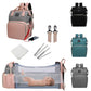 Anwtotu Diaper Bag With Changing Station,Diaper Bag Backpack,7 In 1 Travel Diaper Bag,Mommy Bag With Usb Charging Port (Pink-Gre