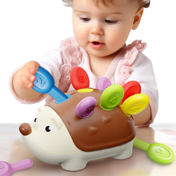 iPlay, iLearn Fine Motor Toys for Toddlers 1-3, Baby Hedgehog Montessorri Learning Educational Counting Sorter Toy, Development 