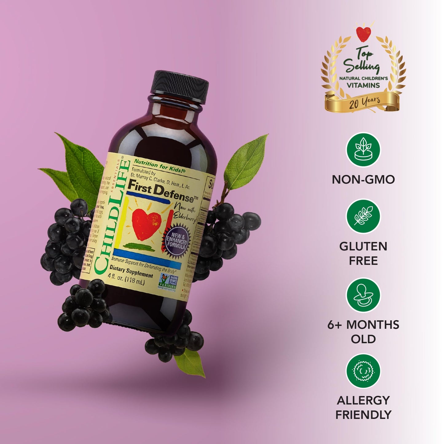 Childlife Essentials First Defense - Kids Immune Support, Immune Support For Kids, Toddlers 1-3, Babies 6 Months+, Vitamin Syrup