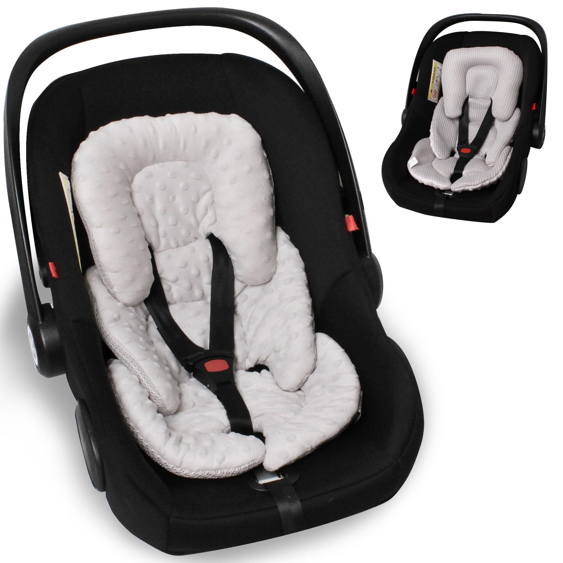 Infant Carseat Insert, 2-In-1 Reversible Baby Car Seat Cushion For Newborn Toddler Head & Body Support Car Seat Pad For Carseats