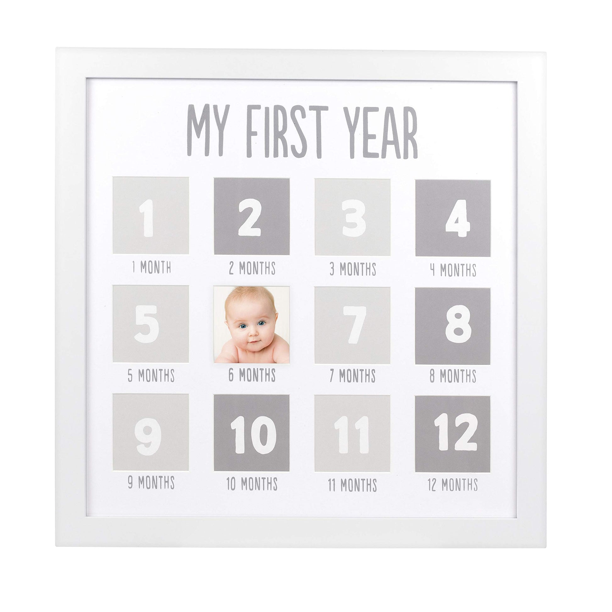 Pearhead My First Year Photo Moments Baby Keepsake Picture Frame, Babys First Year Photo Frame, Gender-Neutral Baby Milestone N