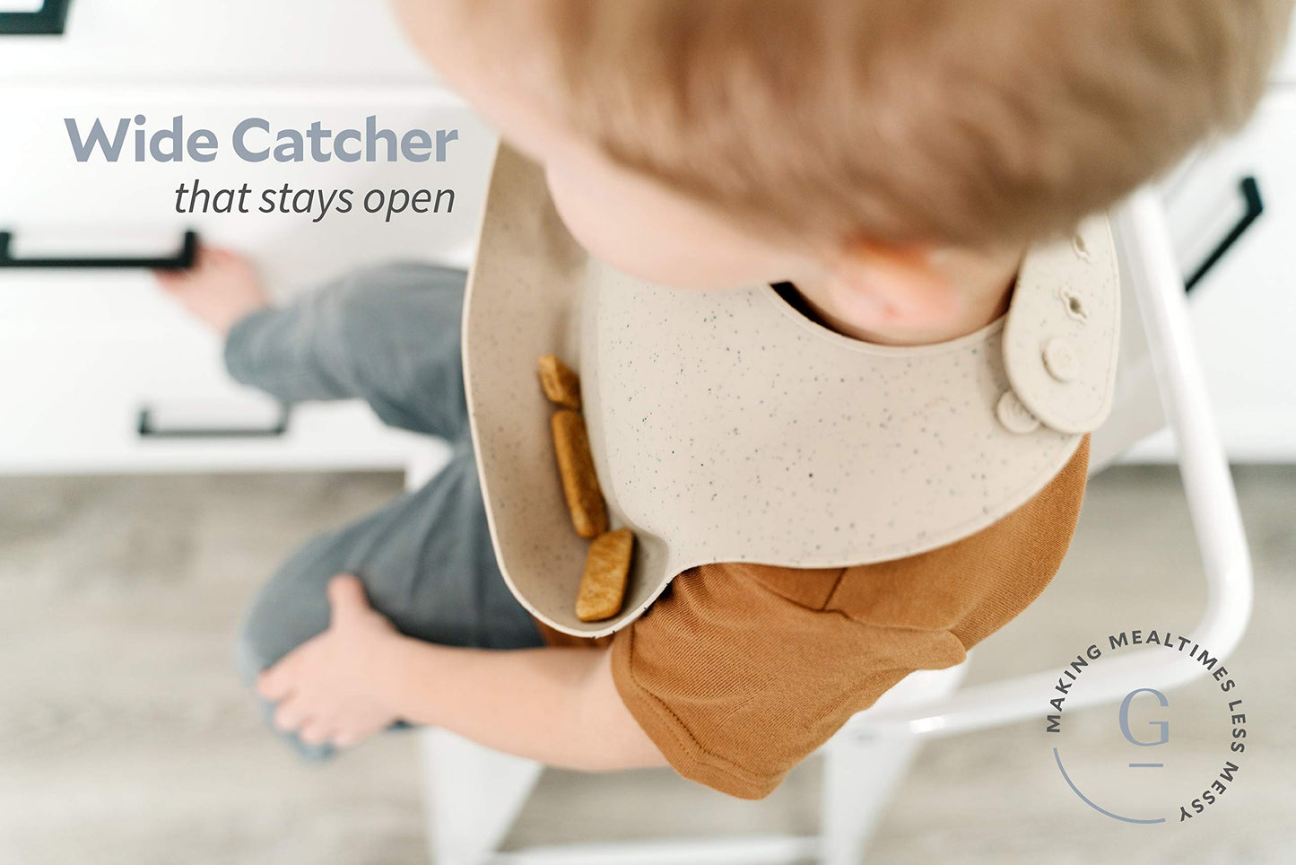 Goobie Baby Silicone Baby Bib With Food Catcher - Adjustable Waterproof Feeding Bib For Babies And Toddlers 4 To 36 Months For G