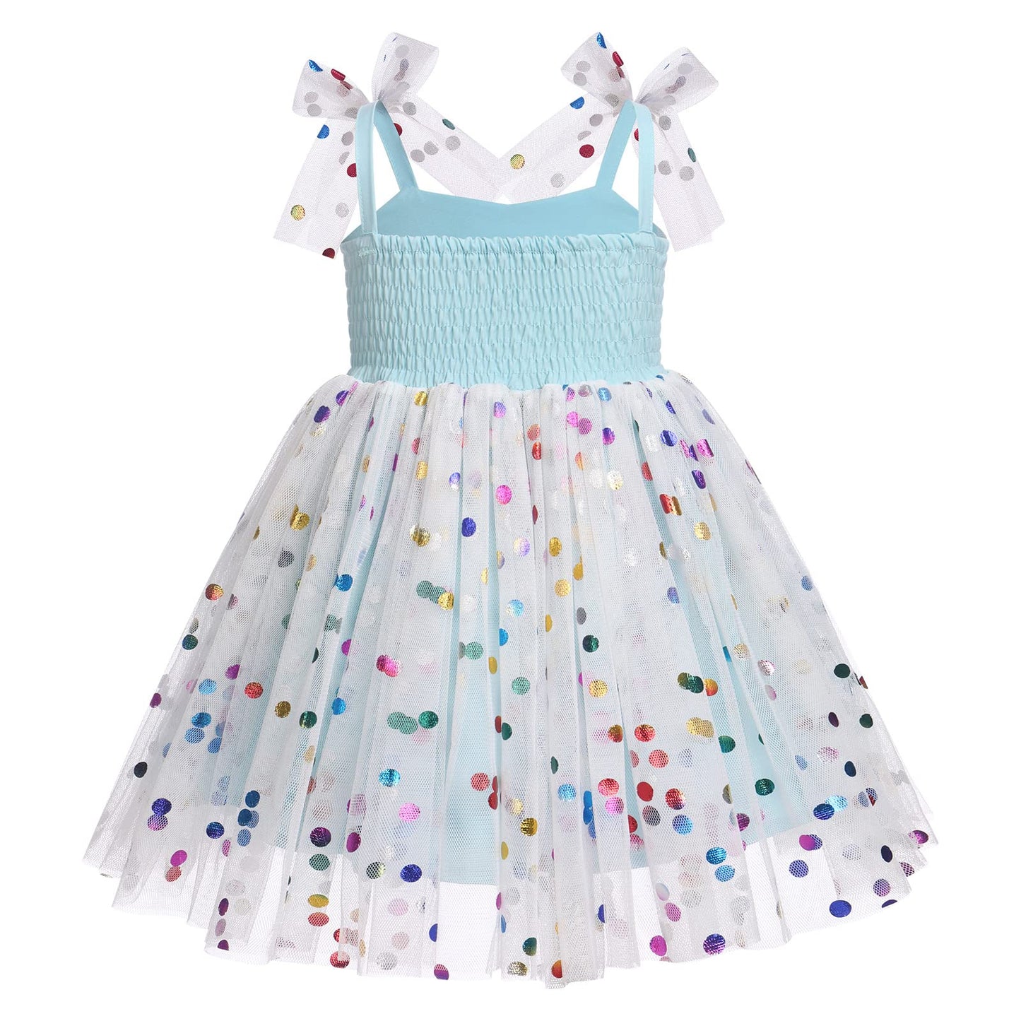 Baby Girls Sequin Polka Dot Tutu Dress Summer Sleeveless Backless Princess Birthday Party Dresses Toddler Little Girl First Comm