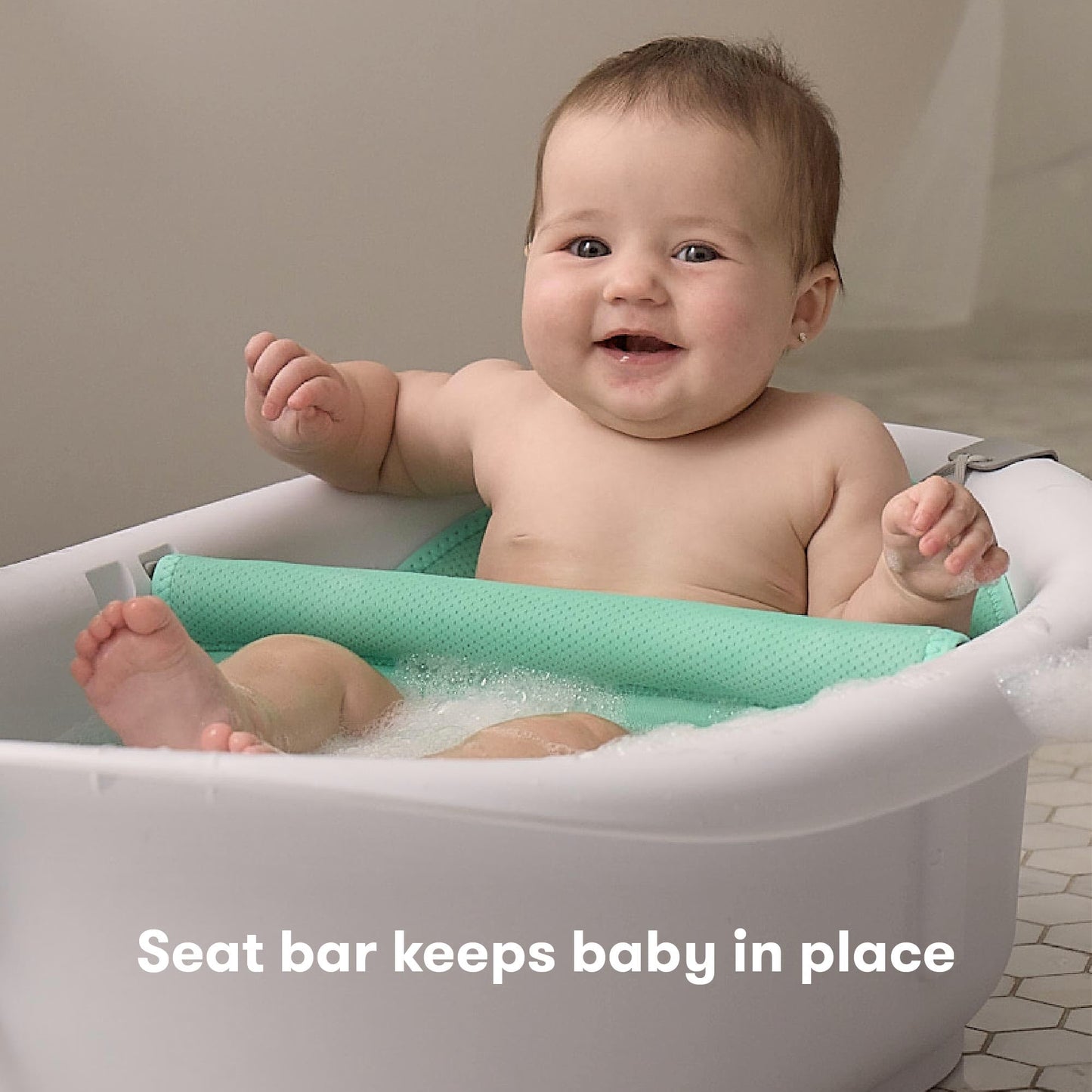Frida Baby 4-In-1 Grow-With-Me Baby Bathtub, Baby Tub For Newborns To Toddler With Removable Bath Seat & Backrest For Bath Suppo