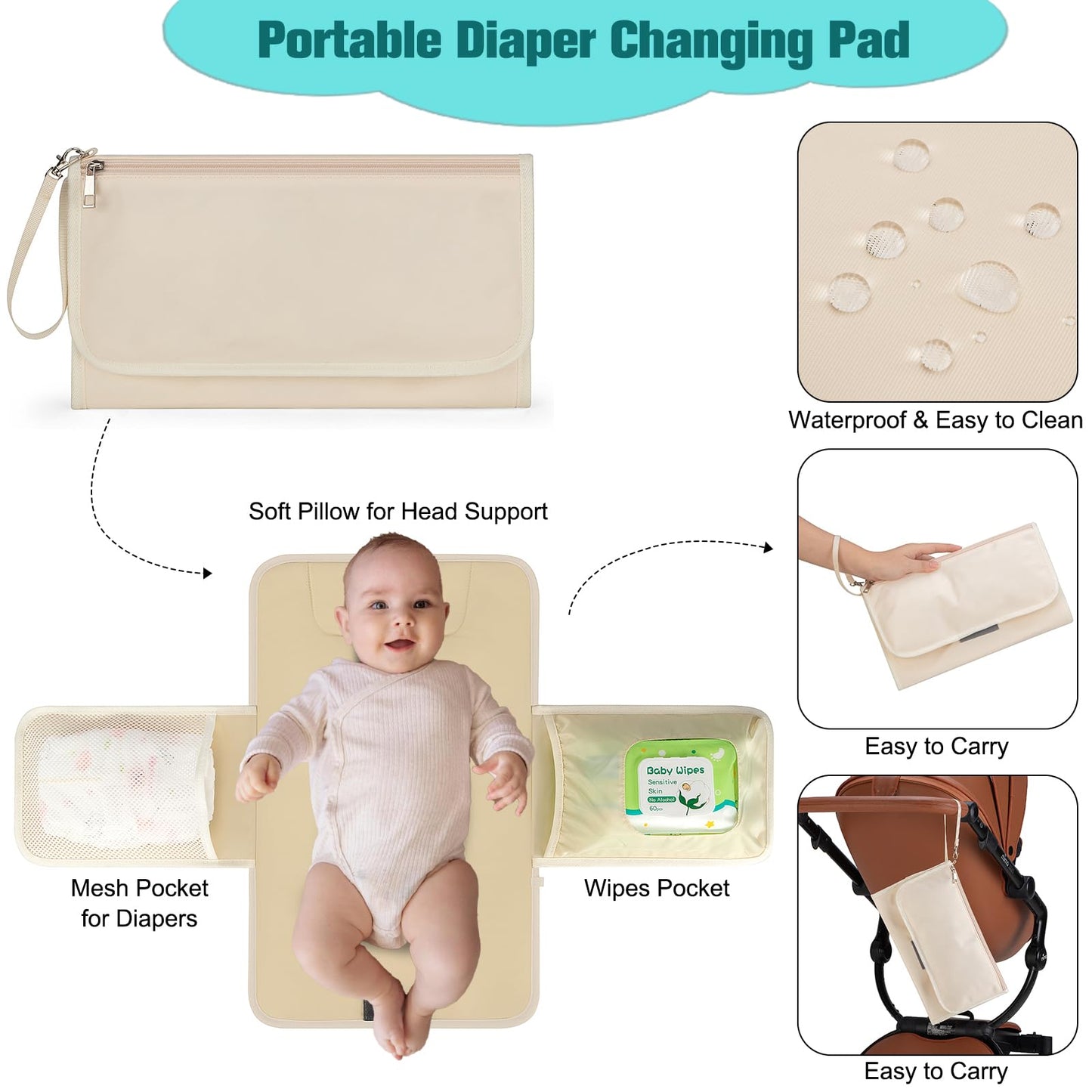 Diaper Bag Backpack,Bagparkk Multi Function Baby Bag With Portable Changing Pad, Pacifier Holder,Waterproof Diaper Bags With Usb