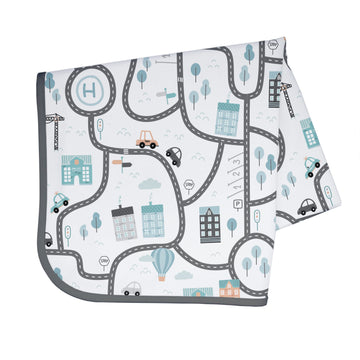 Bapronbaby Tiny Town Splash Mat - Waterproof Catch-All For Under High Chairs, Floors, Tables, Playtime Or Arts & Crafts - Machin