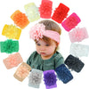 C  LLOT 15 Pieces Baby Girls Headbands Tulle Hair Bows Head Wraps Chiffon Flowers Bows Soft Stretchy Turban Headbands for Newbor