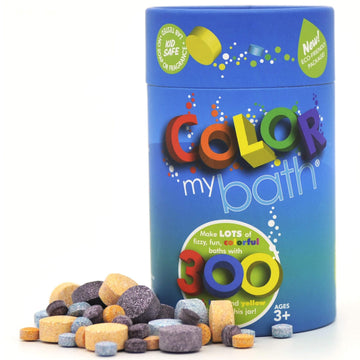 Color My Bath - 300 Count - New Eco-Friendly Container - The Original Fizzy Color Changing Tablets - Fun Educational Bathtime Ac