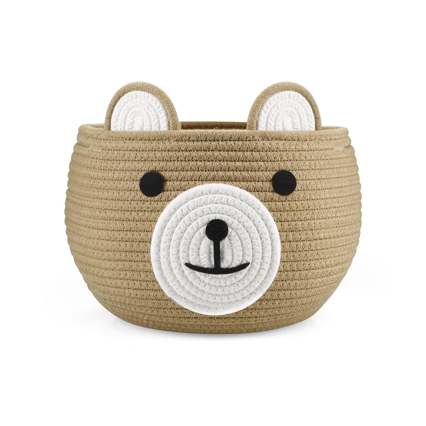 Pandaear Cotton Rope Baby Basket, Baby Gift Basket Nursery Laundry Organizer With Cute Bear Design For Storage Infant Newborn Es