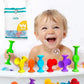 BUNMO Textured Suction Bath Toys 44pcs | Connect, Build, Create | No Mold Bath Toy | Fine Motor Skills | Stimulating & Addictive