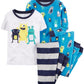 Carter'S Baby Boys' 4 Piece Graphic Tee Pj Set (Baby) - Monsters - 6M