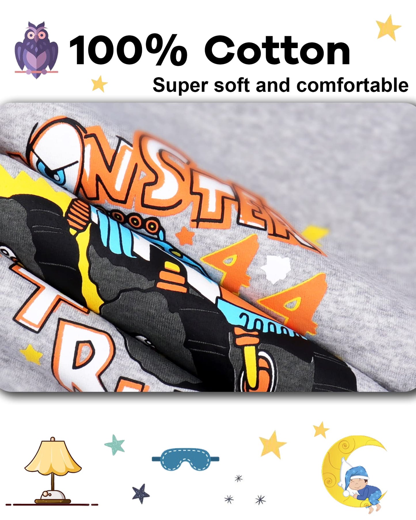 Daughter Queen Boys Pajamas 18-24 Months Summer Pjs Monster Truck Pj Sets Baby Toddler Cotton Short Sleeve Sleepwear Jammies Sle